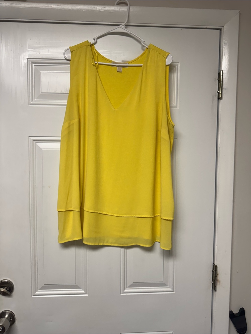 Michael Kors Yellow Sleeveless V-Neck Layered Camisole